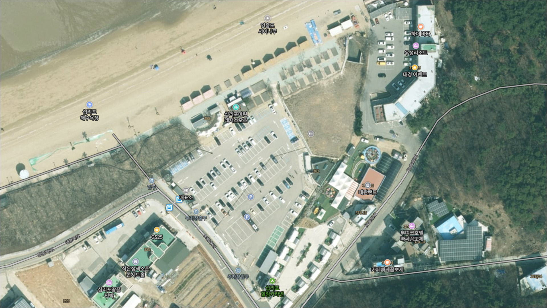 십리포해수욕장 공영주차장 주변 모습 1